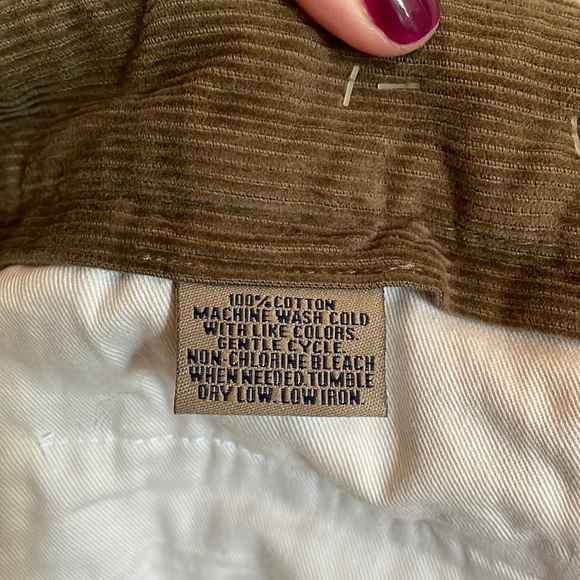 Bills Khakis Corduroy Pants Mens 34 Unhemmed Pleated Front Standard Fit Flaw - Picture 16 of 16
